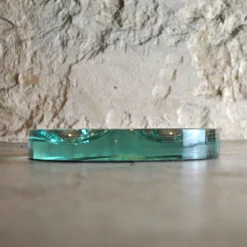 Abgeschrägte Mid-Century Glasschale von Fontana Arte, 1960er