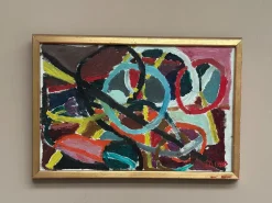 Abstract Composition, 1960, Ölgemälde auf Leinwand, gerahmt