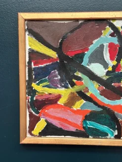 Abstract Composition, 1960, Ölgemälde auf Leinwand, gerahmt