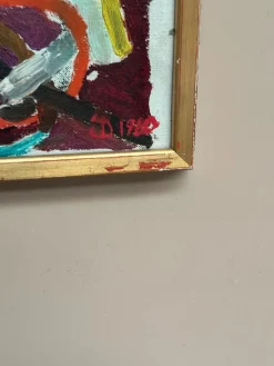 Abstract Composition, 1960, Ölgemälde auf Leinwand, gerahmt