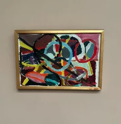 Abstract Composition, 1960, Ölgemälde auf Leinwand, gerahmt