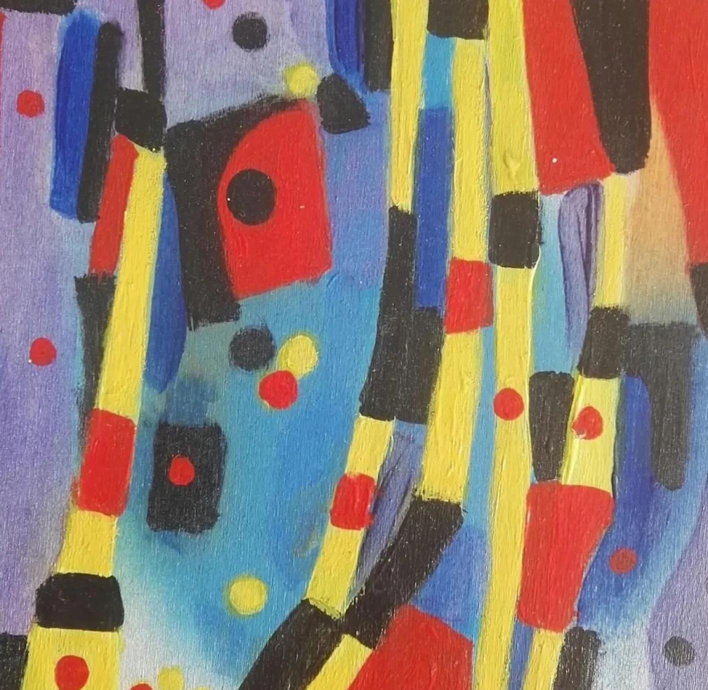 Abstrakte Komposition - Original Öl auf Tisch von M. Goeyens - 2000er 2000er