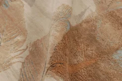 Abstrakter Teppich in botanischem Rost und Indigo von Rug&Kilim