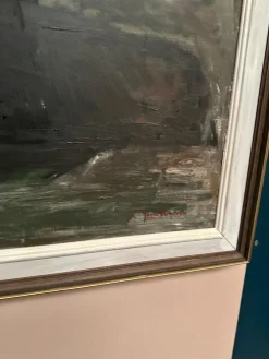 Abstraktes Gemälde von Jonne Bergström, 1950er, Öl auf Leinwand, gerahmt