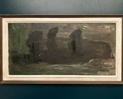 Abstraktes Gemälde von Jonne Bergström, 1950er, Öl auf Leinwand, gerahmt