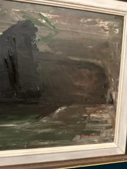 Abstraktes Gemälde von Jonne Bergström, 1950er, Öl auf Leinwand, gerahmt
