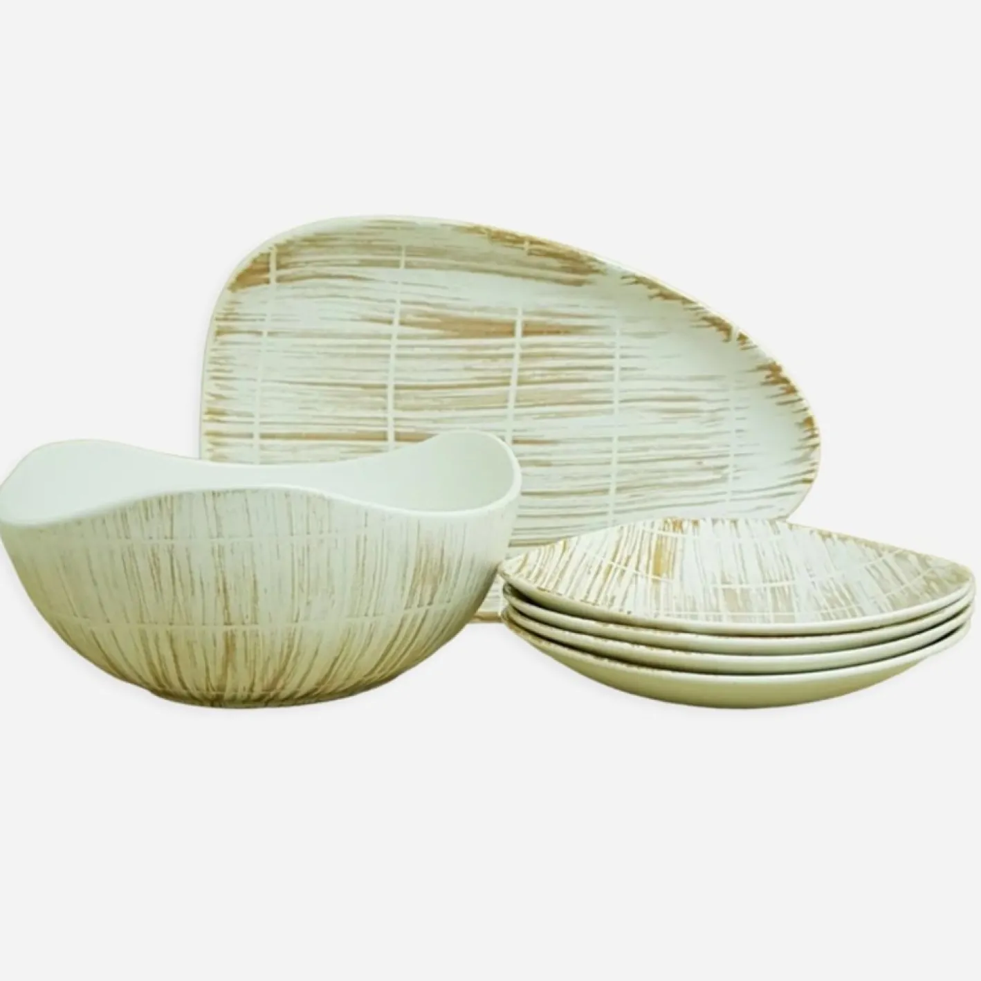Abstraktes Mid-Century Servierset von Niderviller, 1960er, 6 . Set