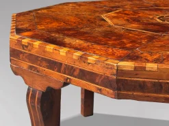 Achteckiger Couchtisch aus Eibe-Wurzelholz, 1880er