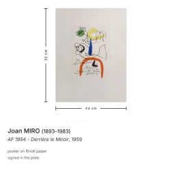 AF 1954 Behind the Mirror Poster im Stil von Joan Miró, 1959