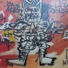 After Basquiat, Neo- Expressionist Composition, 1980er, Öl & Holz