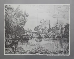 After Paul Signac, Flussszene, Druck