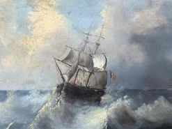 After Thomas Luny, Englische Marineszene, 1880er, Gemälde auf Leinwand, Eingerahmt