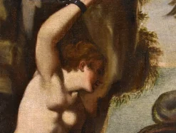Agostino Carracci, Akt Andromeda mit Monster, 1650, Öl auf Leinwand, Gerahmt