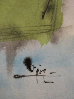Agustin Espanol Vinas, Komposition, 1980er, Mixed Media auf Papier