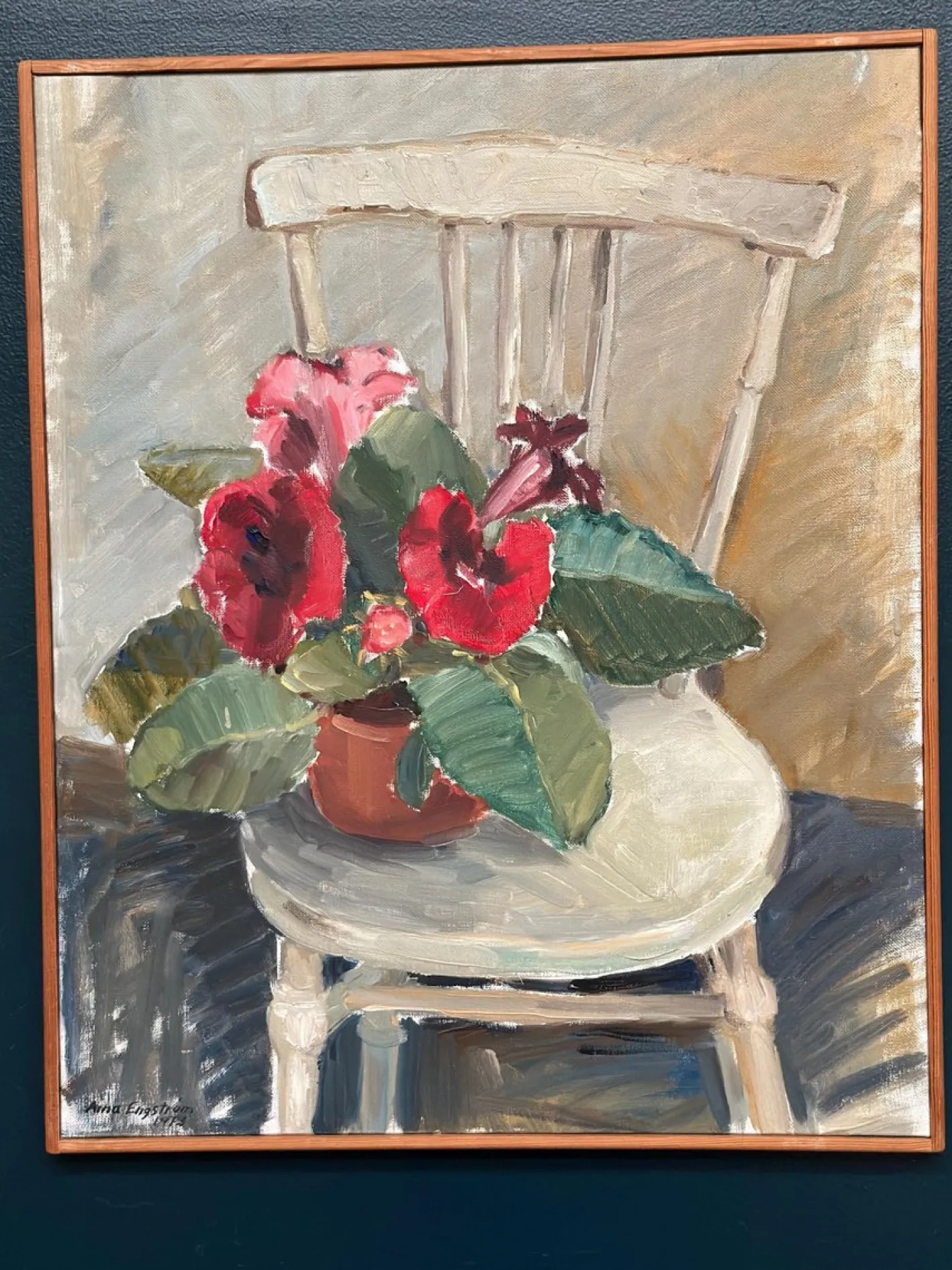 Aina Engström, Gloxinian, 1973, Öl auf Leinwand, gerahmt