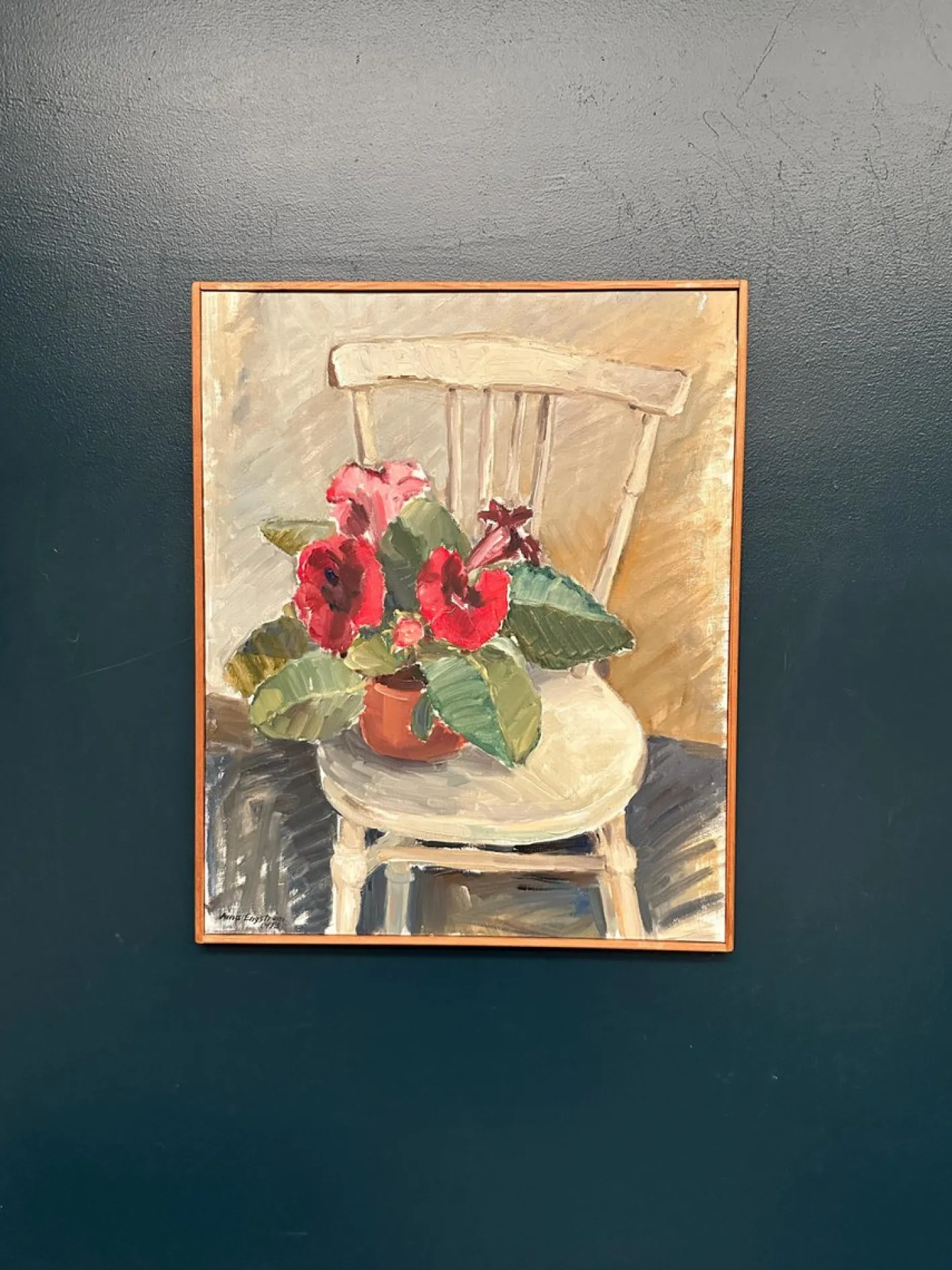 Aina Engström, Gloxinian, 1973, Öl auf Leinwand, gerahmt