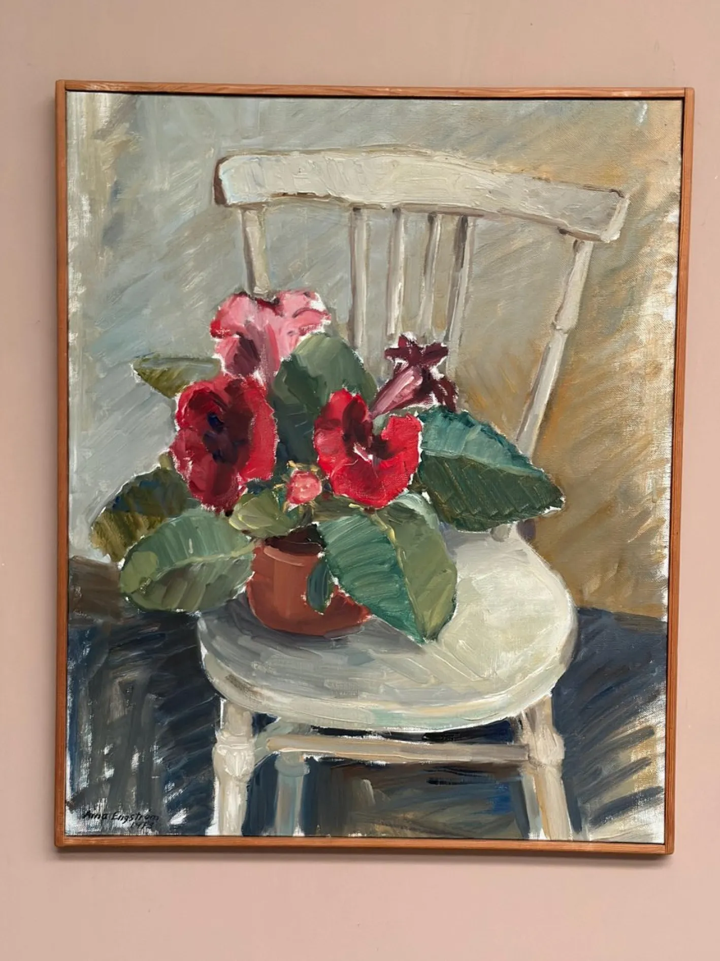 Aina Engström, Gloxinian, 1973, Öl auf Leinwand, gerahmt