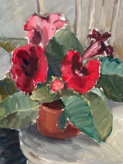 Aina Engström, Gloxinian, 1973, Öl auf Leinwand, gerahmt