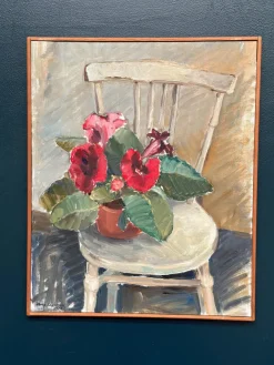 Aina Engström, Gloxinian, 1973, Öl auf Leinwand, gerahmt