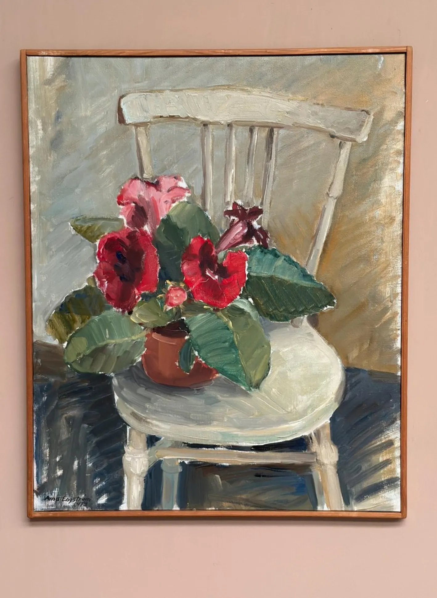 Aina Engström, Gloxinian, 1973, Öl auf Leinwand, gerahmt