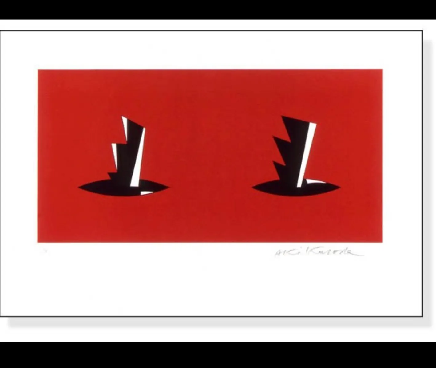 Aki Kuroda, Abstraktion in Rot, Handsignierte Lithographie, 2005