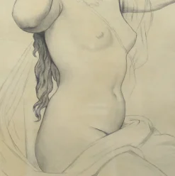 Akt, 20. Jh., Bleistift auf Papier, gerahmt