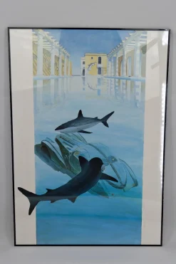 Alain Mirgalet, The Sharks, 1990er, Lithographie