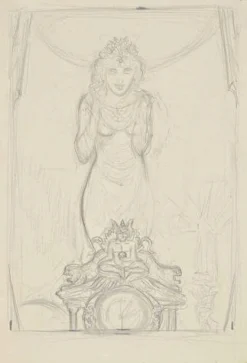 Alberto Martini, Winter Frisson, Mallarmé, Bleistift auf Papier, 1908er