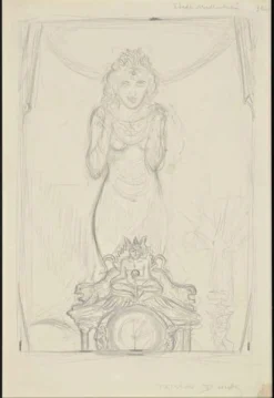 Alberto Martini, Winter Frisson, Mallarmé, Bleistift auf Papier, 1908er