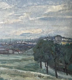 Albert Quizet, Blick auf Pariser Vorort, 1930, Öl auf Leinwand, gerahmt