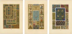 Albert Racinet, Drei Teller mit Mittelalterlichen & Renaissance Ornamenten, 1873, Papier