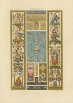 Albert Racinet, Drei Teller mit Mittelalterlichen & Renaissance Ornamenten, 1873, Papier