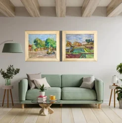 Aldo Natili, 1940er Jahre Italienisch signiert Fauve Stil Landschaft Öl auf Leinwand Gemälde, Öl auf Leinwand