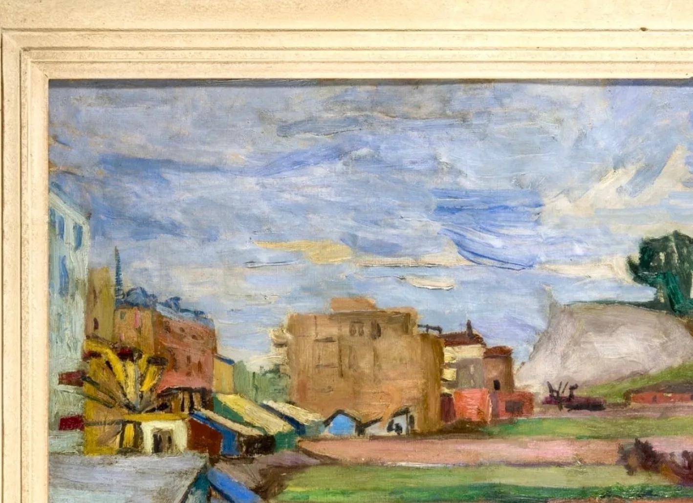 Aldo Natili, 1940er Jahre Italienisch signiert Fauve Stil Landschaft Öl auf Leinwand Gemälde, Öl auf Leinwand