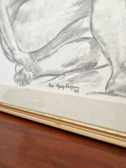 Alexander Macpherson, Female Nude Study, 1949, Kohle auf Papier