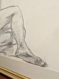 Alexander Macpherson, Female Nude Study, 1949, Kohle auf Papier
