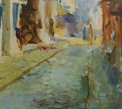 Alexander Sergeev, Streets of Tunis, Original Öl auf Leinwand, 1994