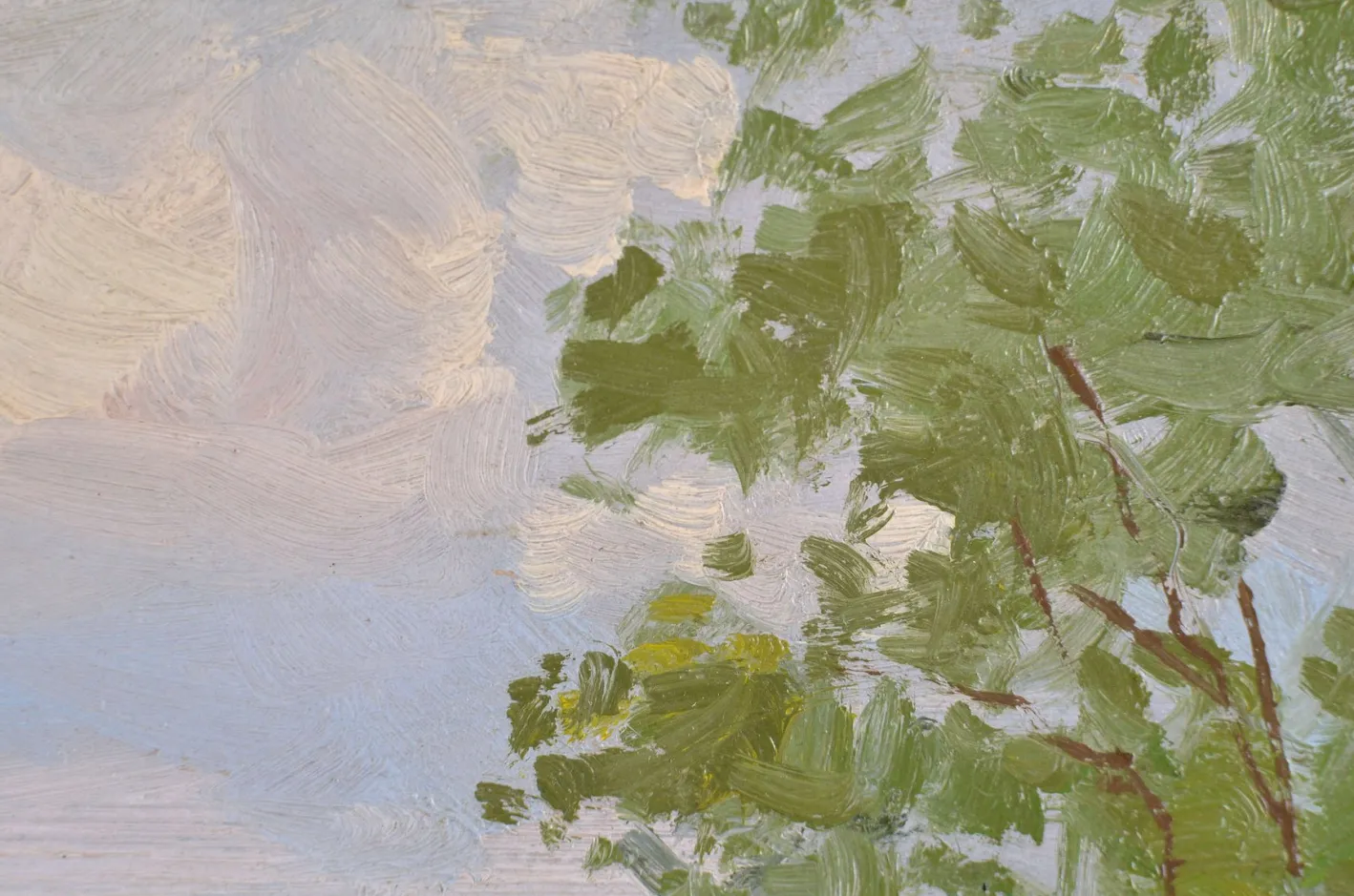 Alfejs Bromults, Courtyard, 1954, Ölgemälde auf Karton