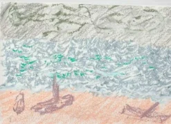 Alfredo Pizzi, Composition 8 Abstrakte Zeichnung, Ölpastell auf Canson Papier