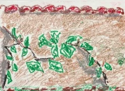 Alfredo Pizzi, Composition 4 Abstrakte Zeichnung, Ölpastell auf Canson Papier