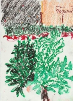 Alfredo Pizzi, Composition 6 Abstrakte Zeichnung, Ölpastell auf Canson Paper