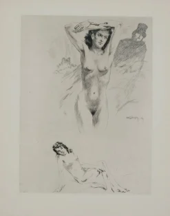 Alméry Lobel-Riche, Etude de femmes nues (Akt), Radierung