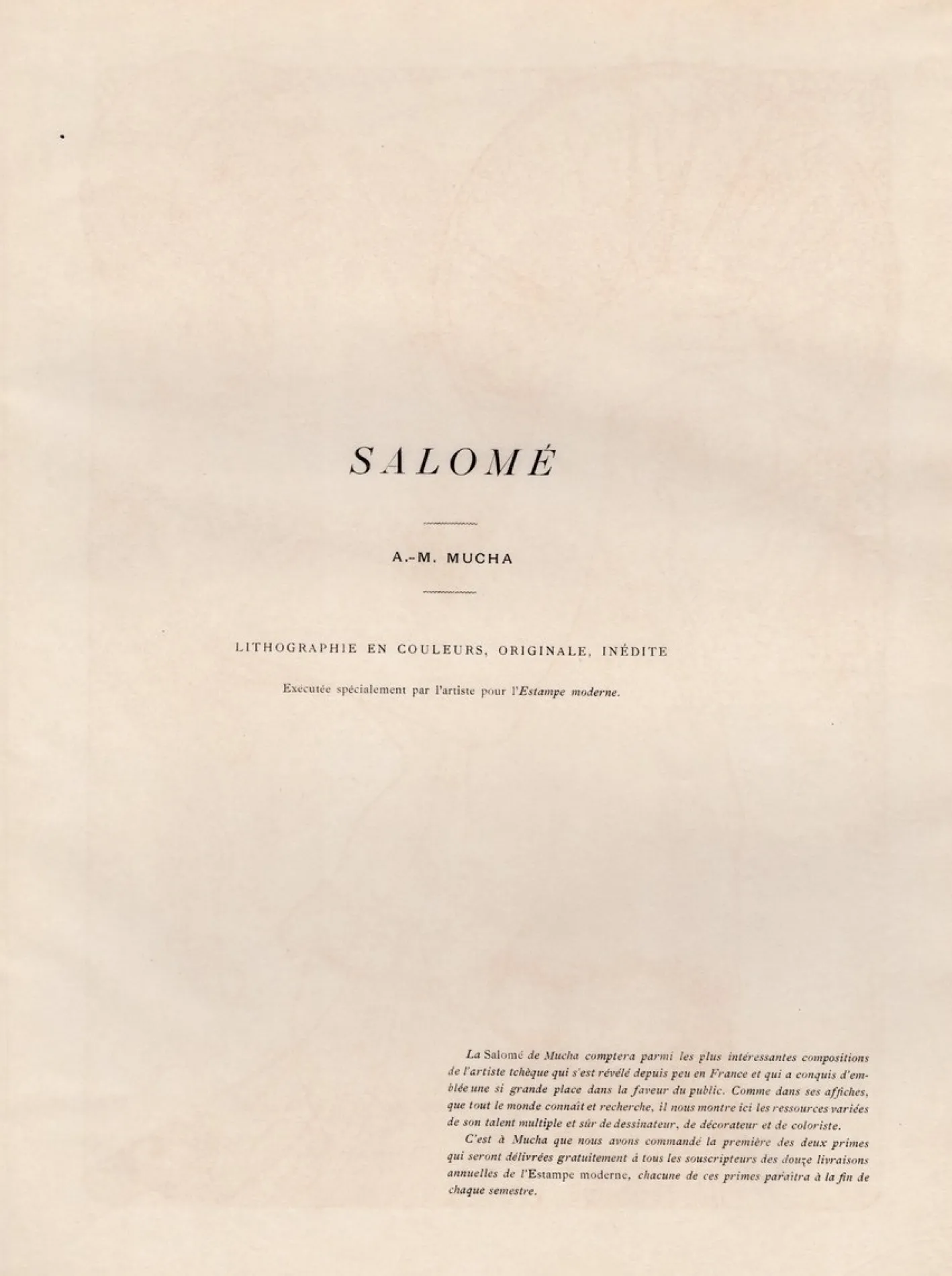 Alphonse Mucha, Salome, 1897, Lithographie auf Papier
