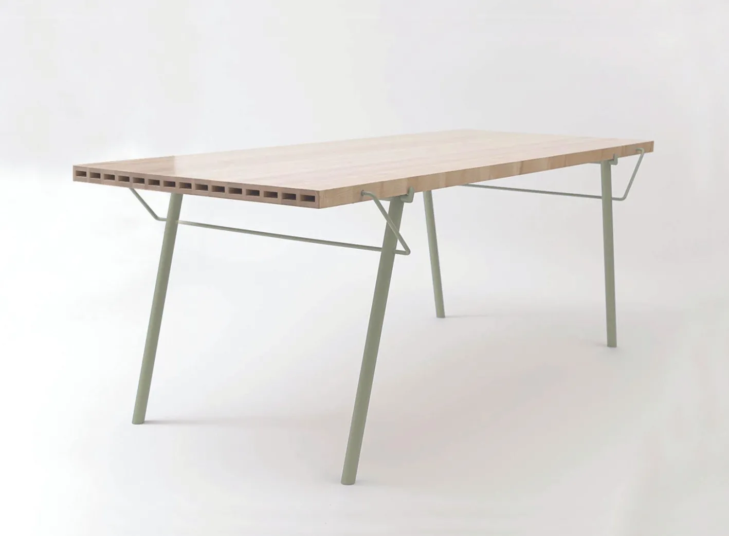 Alveo Outdoor Tisch mit Massivholzplatte mit Wabenstruktur