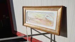 Amadeu Casals, Abstrakte Kompositionszeichnung, Aquarell auf Papier, gerahmt