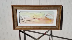 Amadeu Casals, Abstrakte Kompositionszeichnung, Aquarell auf Papier, gerahmt