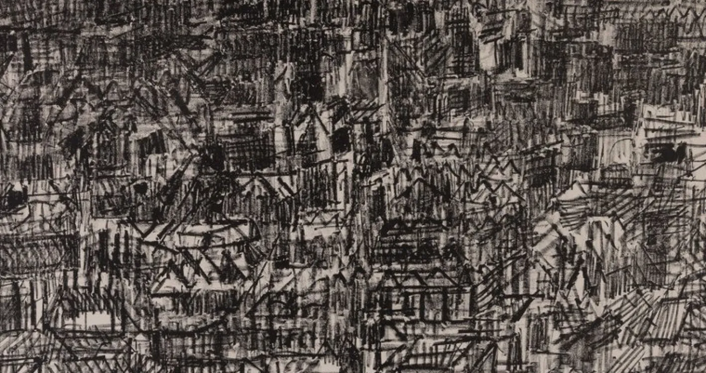 André Cottavoz, Auf den Dächern von Paris, Lithographie