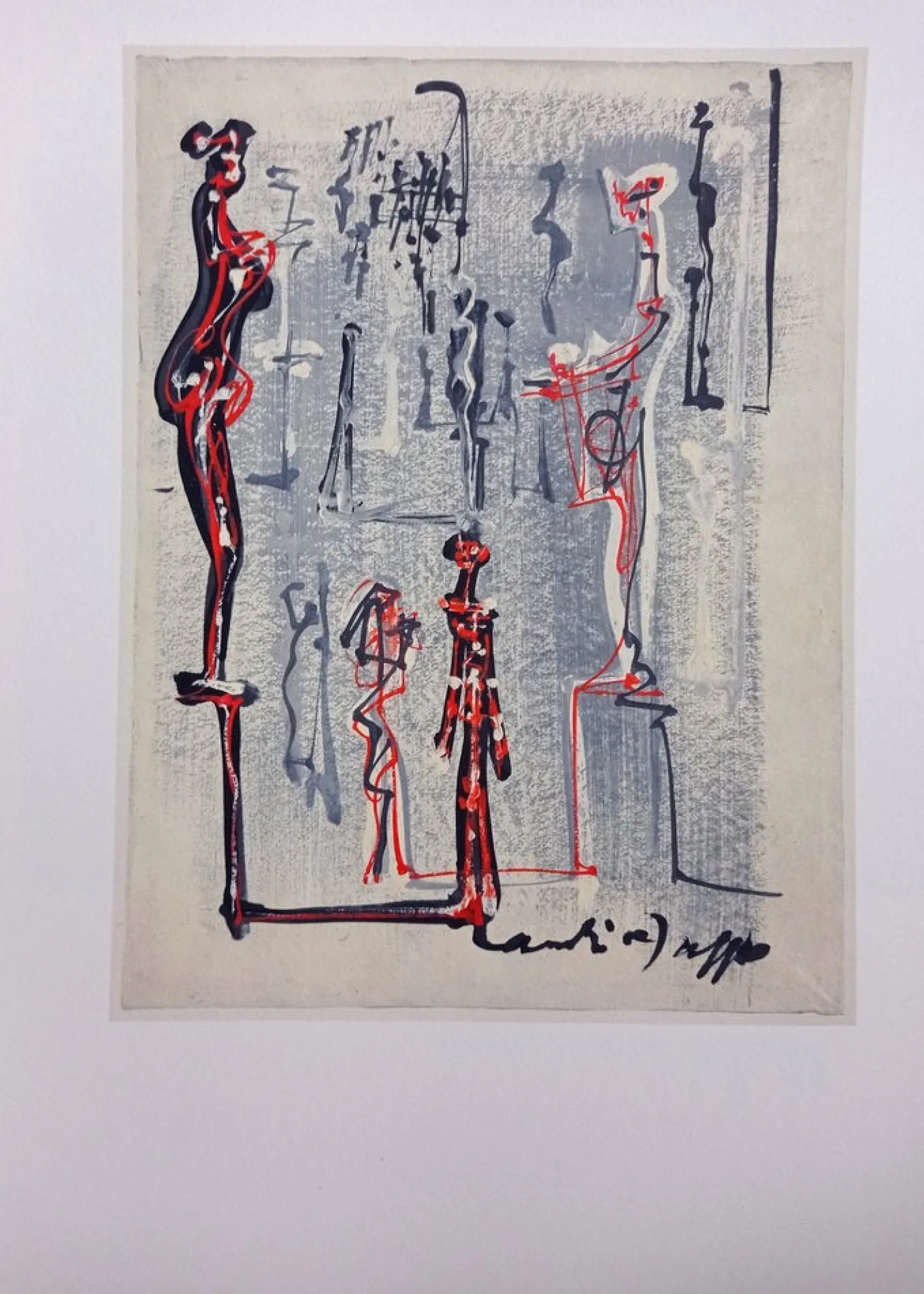 André Masson, Im Museum, Lithographie, 1981