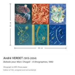 André Verdet, Ballade pour Marc Chagall, 1992, Lithographie