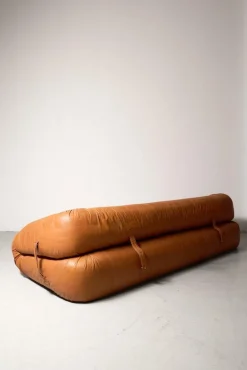 Anfibio Schlafsofa aus cognacfarbenem Leder von Alessandro Becchi, 1970er